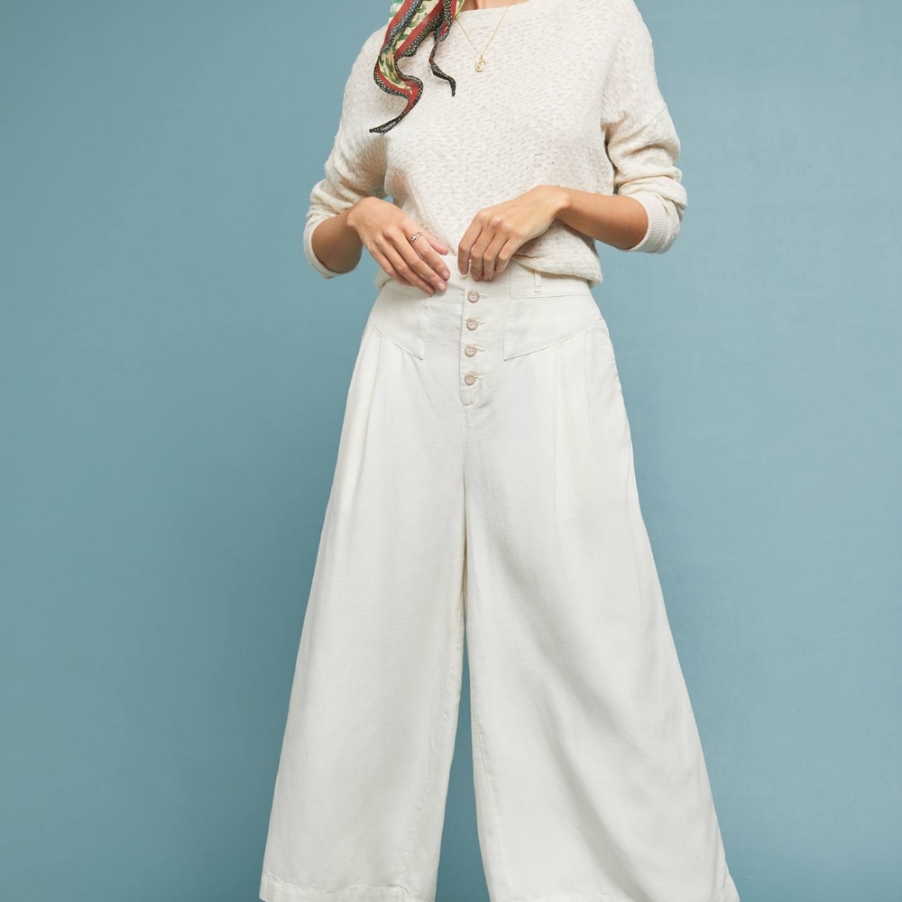 Anthropologie Oceanside Cropped-Wide Leg Pants